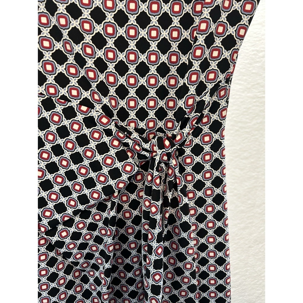 Talbots Dress Women's XS Cap Sleeve Knit Stretch Tie Front Black Blue Red Career - Picture 3 of 9